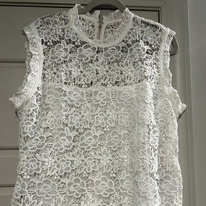 Nanette - Large L - White Lace Sleeveless Top